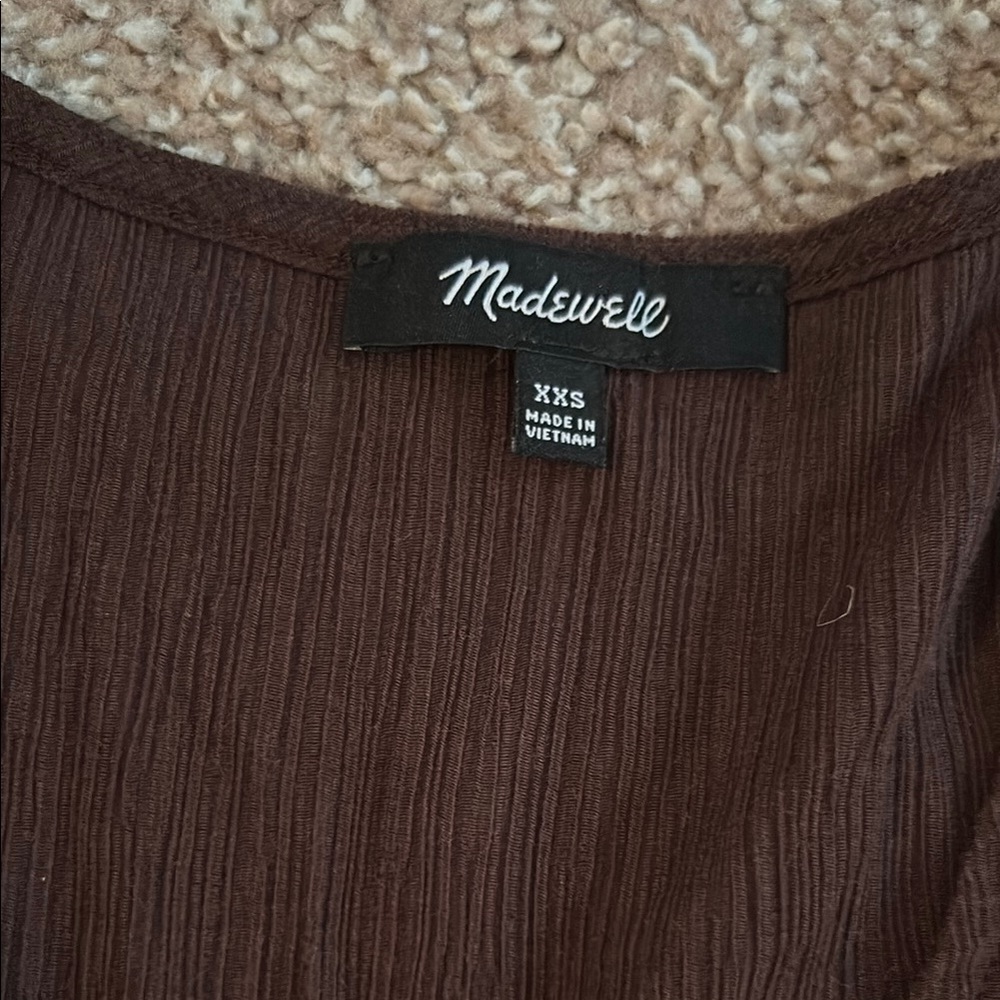 Madewell Brown Long Sleeve Top - Picture 2 of 8